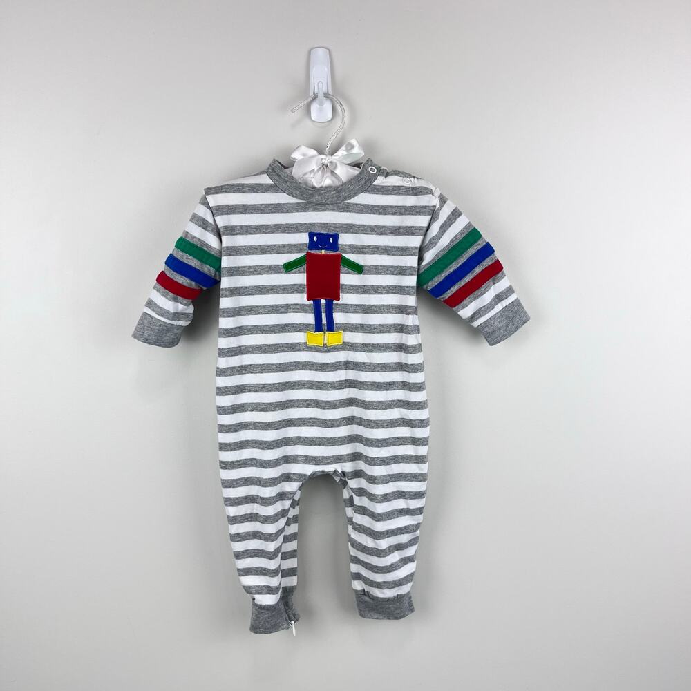 Florence Eiseman Stripe Knit Robot Longall 9 Months